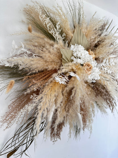 Pampas Cloud with Preserved Roses