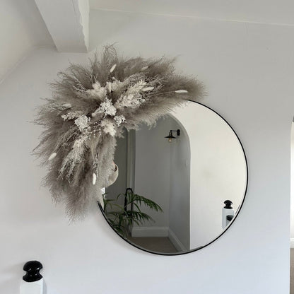 Grey and White Pampas Mirror - Norfolk Pampas