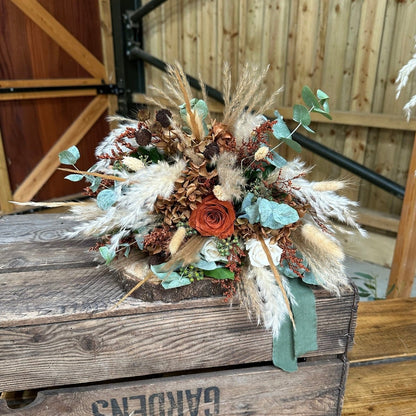 Autumn Bridal Bouquet Set - Norfolk Pampas