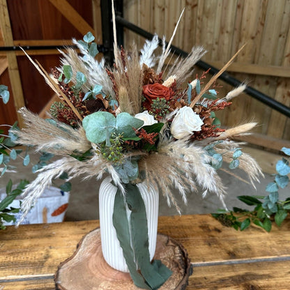 Autumn Bridal Bouquet Set - Norfolk Pampas