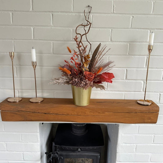 Autumn Dried Flowers | Autumn Wedding Centrepieces | Woodland Wedding table decor | Autumn Wedding Decor | Corylus | Wabi Sabi arrangement - Norfolk Pampas