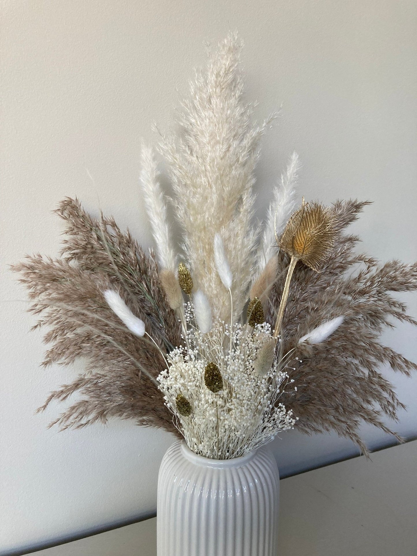 Gold Large Natural Pampas Bouquet 70cm - Special Edition! - Norfolk Pampas