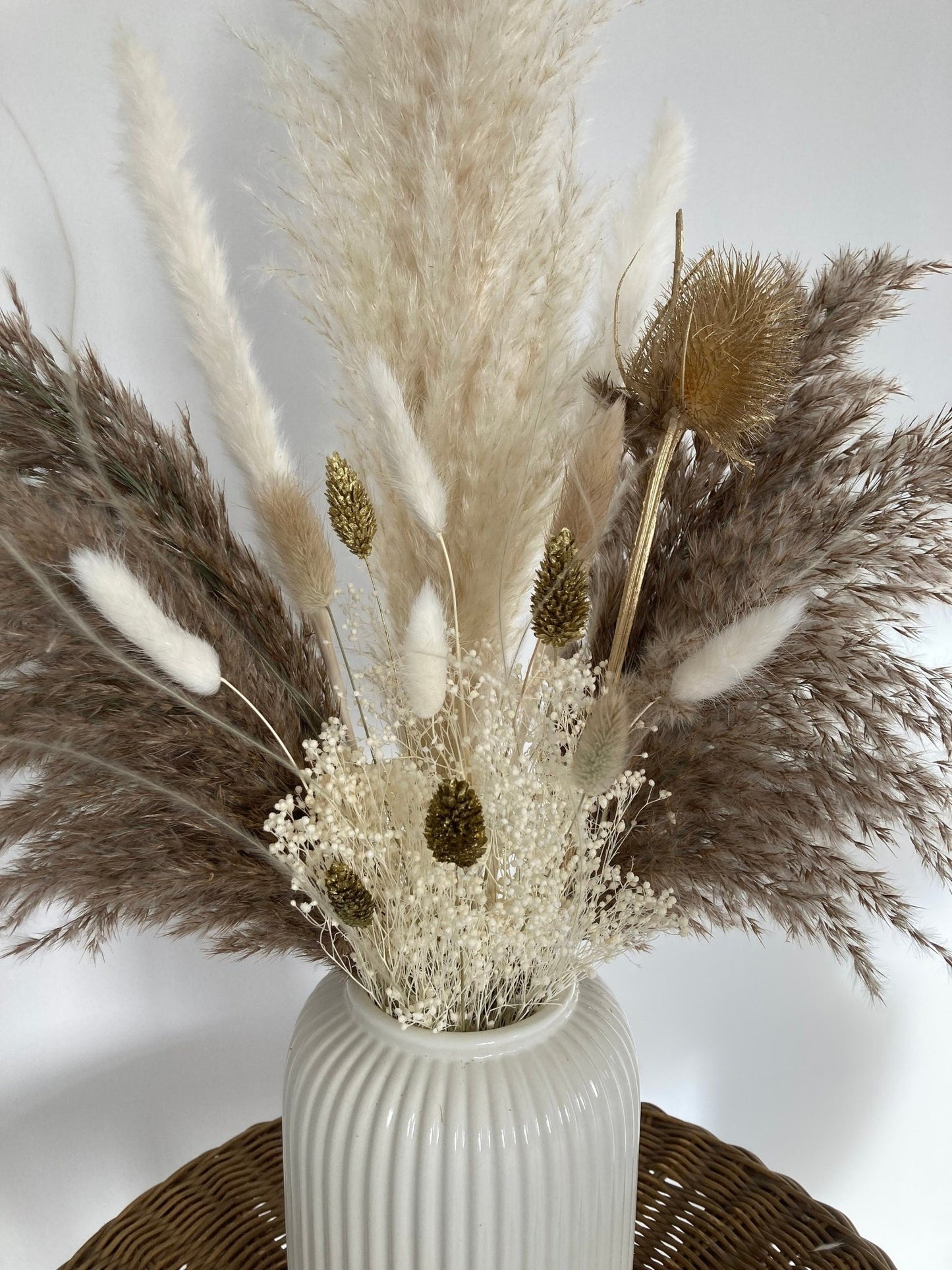 Gold Large Natural Pampas Bouquet 70cm - Special Edition! - Norfolk Pampas