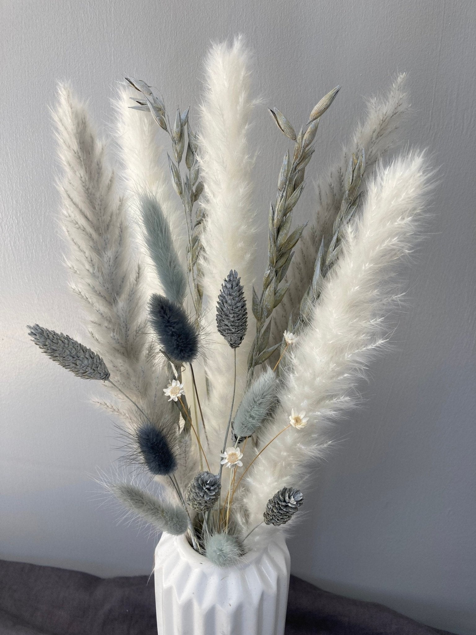 Grey Dried Flower Letterbox Bouquet - 50cm - Norfolk Pampas