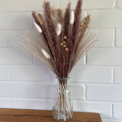 Letterbox Natural Dried Flowers and Pampas Grass - 45cm - Norfolk Pampas