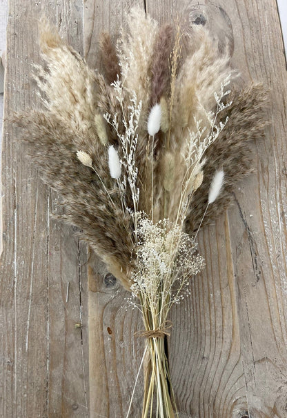 Boho Mix Dried Flower Bouquet with Cotton Stem - 65cm – Norfolk Pampas