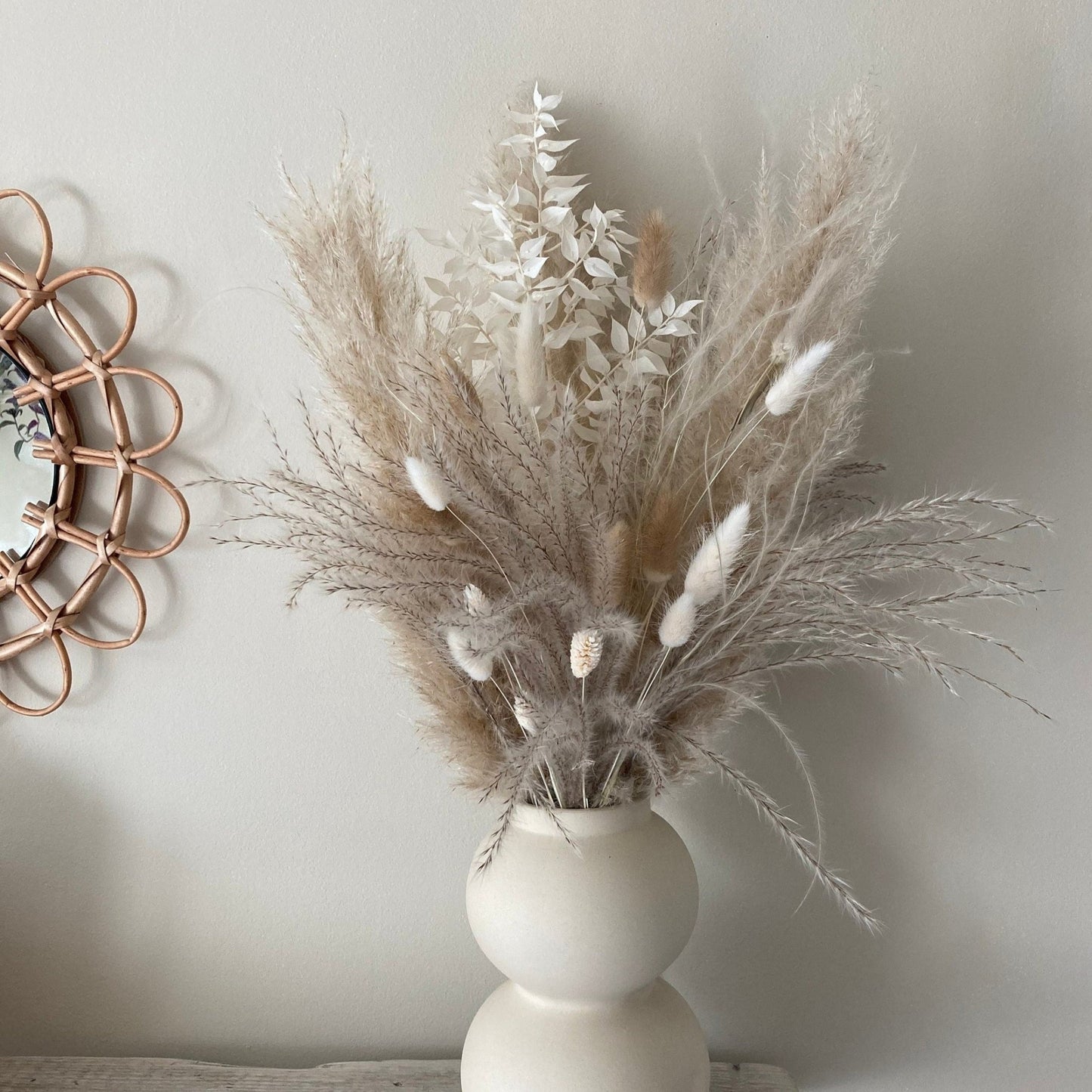 'Nudes' Neutrals and whites Bouquet - 70cm - Norfolk Pampas