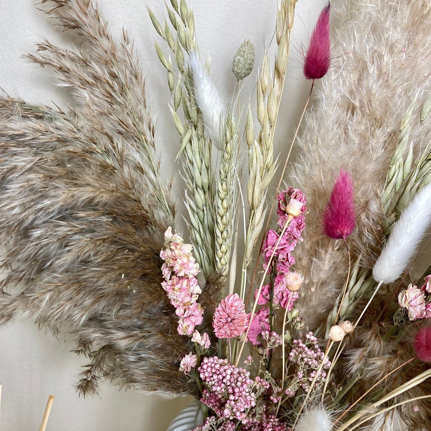 Pampas bouquet with Pink Dried Flowers - 60cm - Norfolk Pampas