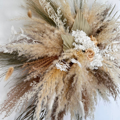 Pampas Cloud with Preserved Roses - Norfolk Pampas