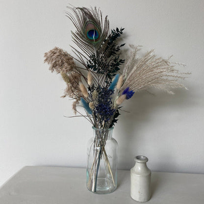 Pampas Grass and Peacock Bouquet 50cm - Norfolk Pampas