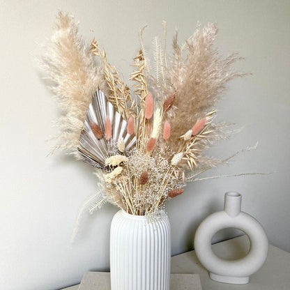 Pampas Grass bouquet - Platinum and Dusky Peach 60cm - Norfolk Pampas