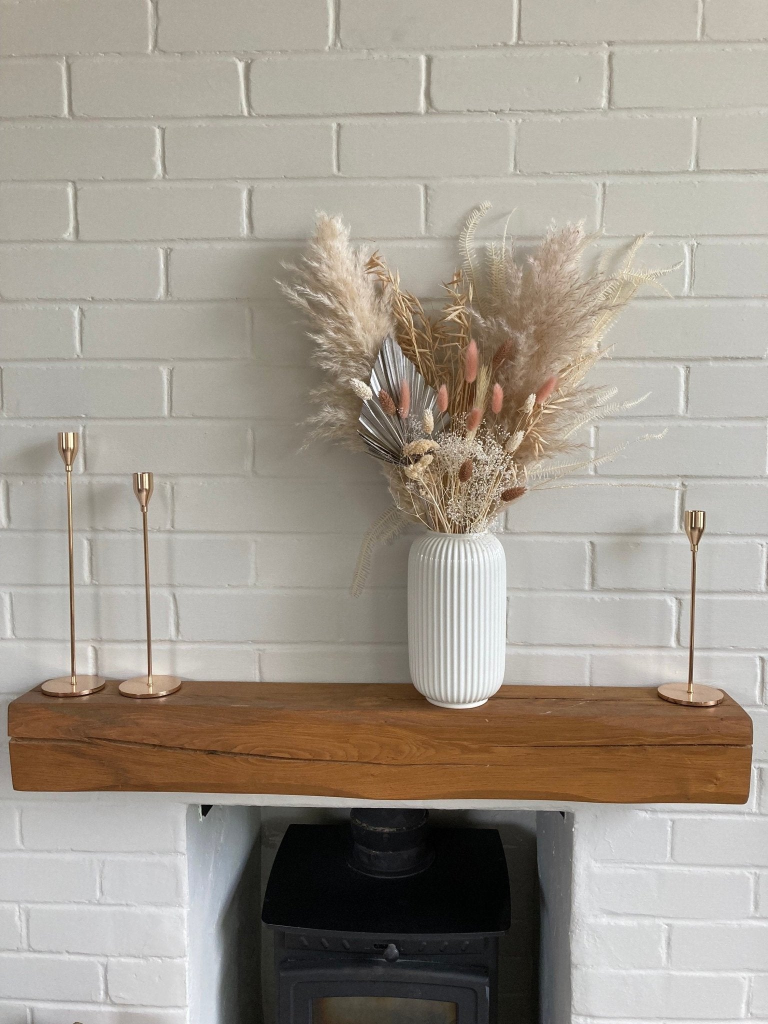 Pampas Grass bouquet - Platinum and Dusky Peach 60cm - Norfolk Pampas