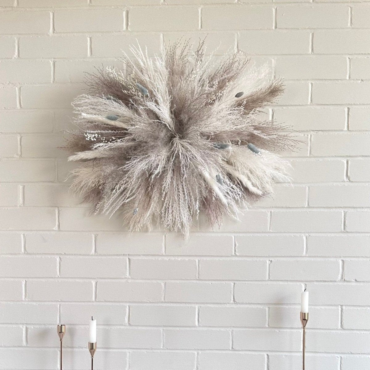 Pampas Wall Decor Grey and White - 70cm - Norfolk Pampas